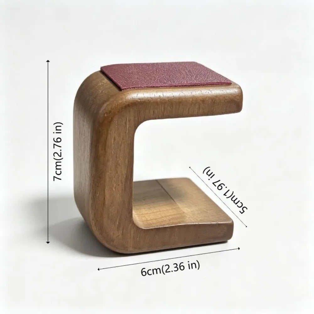 Wooden Watch Stand with Leather Pad – Jewelry Display Rack Watch Display Stand PLUSH
