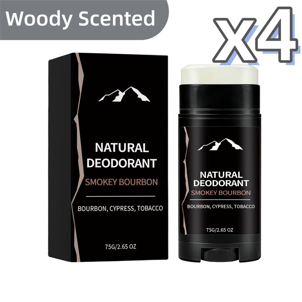 Men's Woody Tobacco Deodorant Stick – Long-Lasting 75g Men's Deodorant Stick PLUSH 75g Boxed x 4pcs
