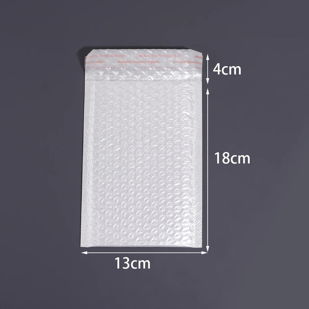 White Pearlescent Bubble Mailers | Padded Envelopes 5–20 Pack Bubble Mailer Envelopes PLUSH 13X18cm 20pcs