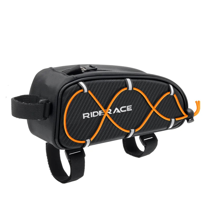 RIDERACE Waterproof Bike Top Tube Bag – MTB & Road Cycling Bike Frame Bag PLUSH Orange