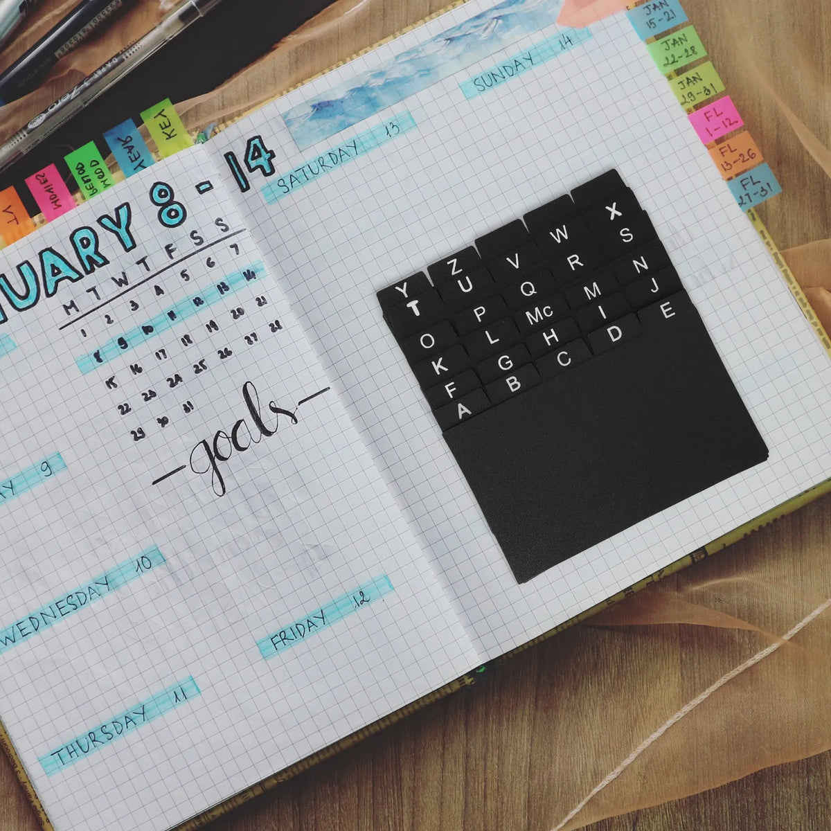 30pcs Black Plastic Alphabet Index Card Dividers – Tab Organizer Index Card Dividers PLUSH