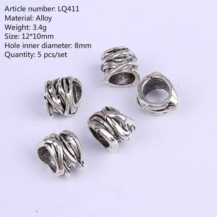 5pcs Viking Dreadlock Beads – Large Hole Braid Hair Accessories Hair Braid Beads PLUSH 5pcs NO.27