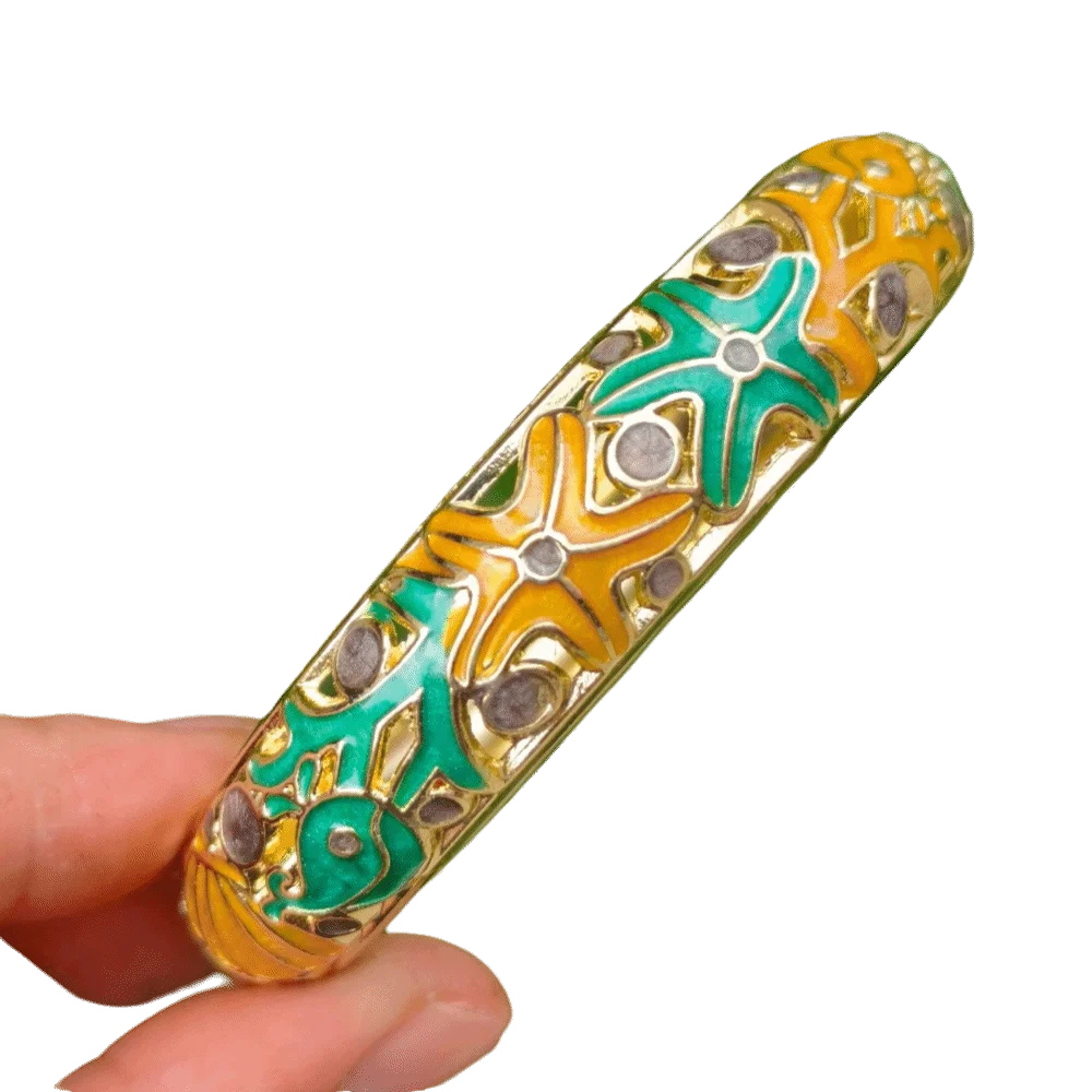 Starfish Cloisonné Enamel Bangle | Vintage Bohemian Women's Bracelet Enamel Bangle Bracelet PLUSH 3