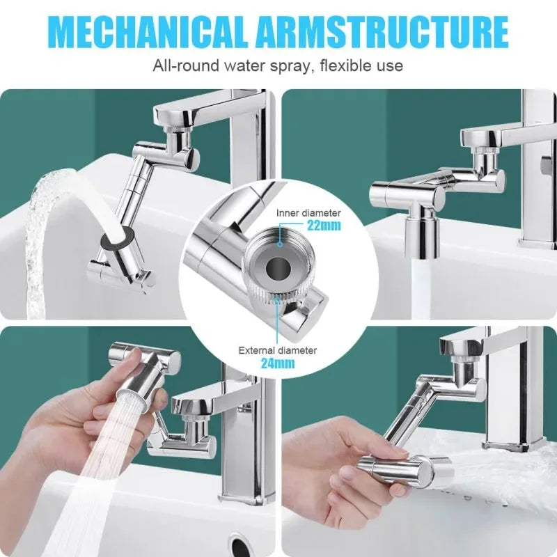 1080° Swivel Faucet Aerator Extender – 2 Spray Modes Faucet Aerator Extender PLUSH
