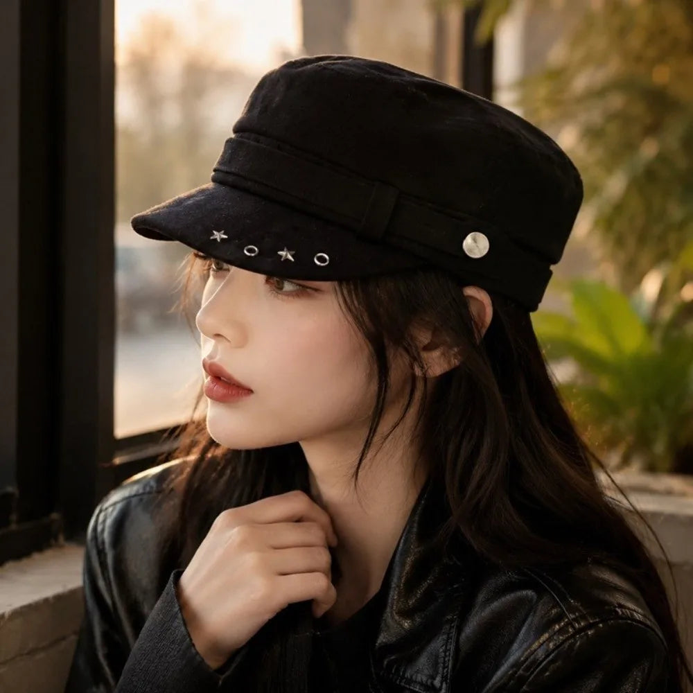 Vintage Newsboy Peaked Cap – Soft Flat Top Hat for Women Newsboy Flat Cap PLUSH