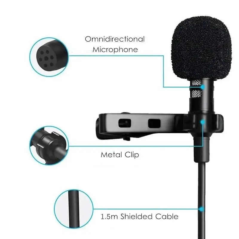 Mini Clip-On Lapel Condenser Mic – USB, 3.5mm & Type-C Lapel Condenser Mic PLUSH