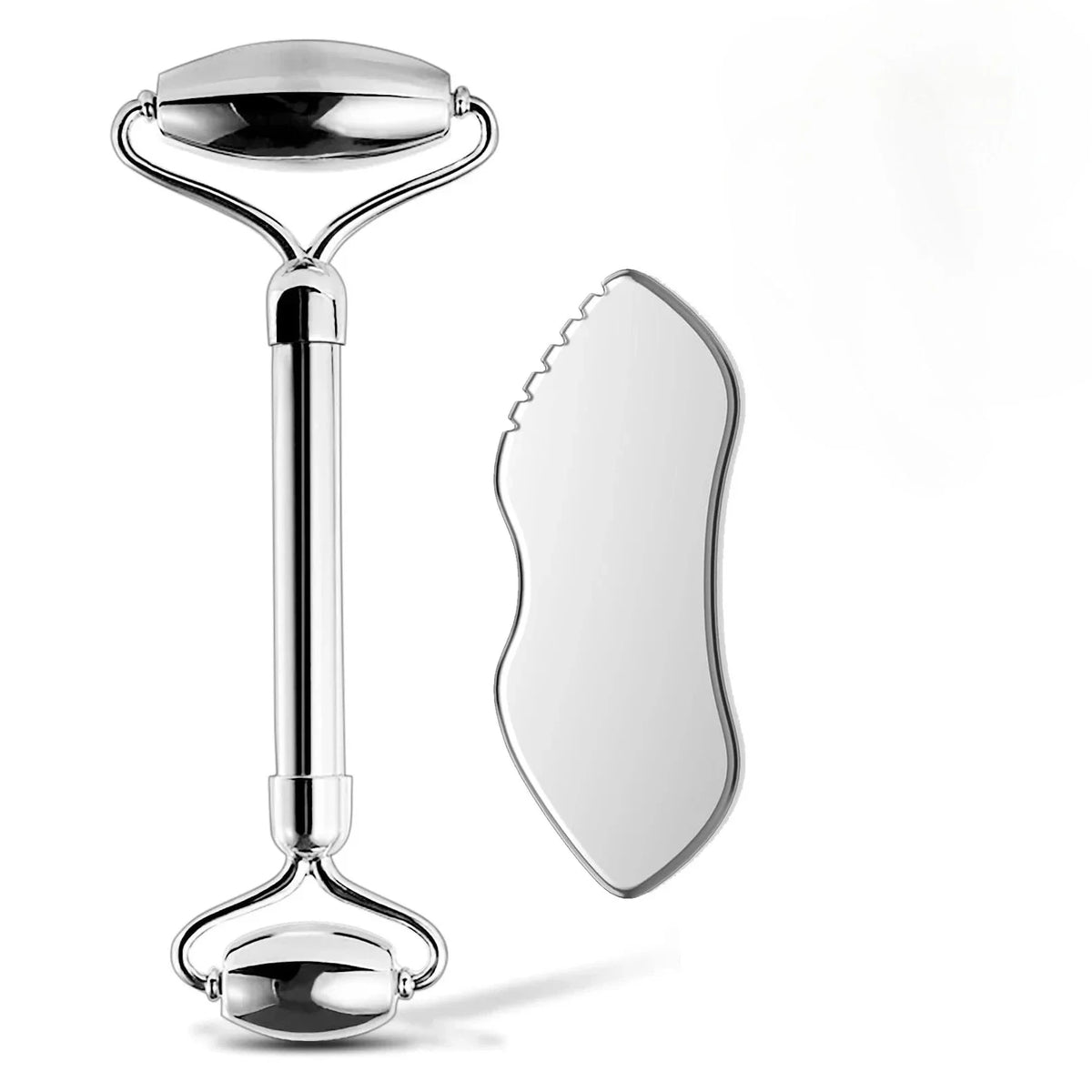 Stainless Steel Dual-Sided Facial Roller | Cooling Face Massager Facial Massage Roller PLUSH 2PCS B