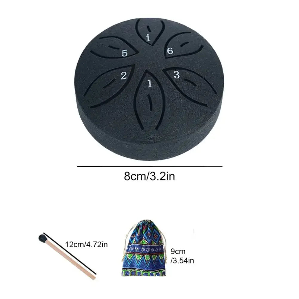 Mini Handpan Rain Drum – 3" 6-Note Steel Tongue Drum for Yoga Steel Tongue Drum PLUSH