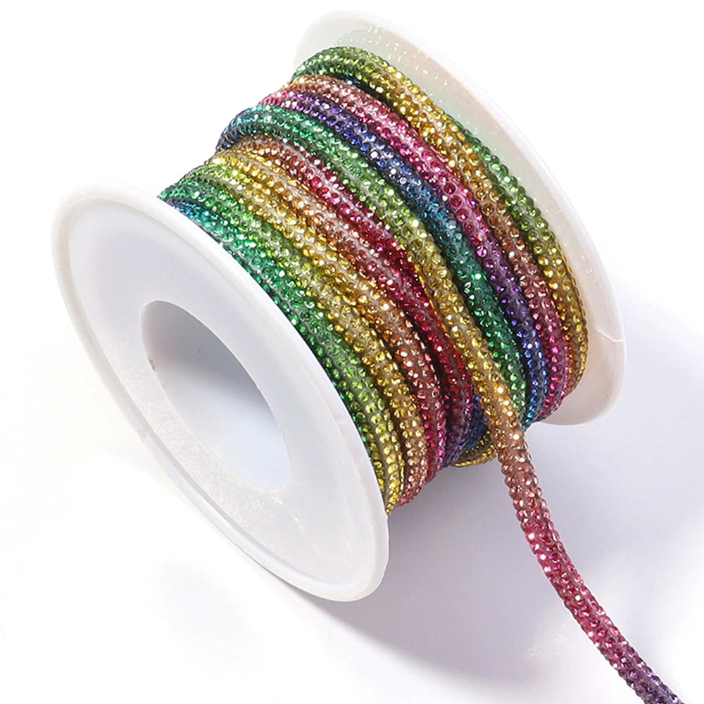 5 Yards Crystal Rhinestone Cup Chain – DIY Jewelry & Crafts Rhinestone Cup Chain PLUSH rainbow 4mm