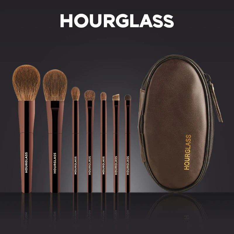 Hourglass 7-Pc Mini Makeup Brush Set – Soft Animal Hair Makeup Brush Set PLUSH