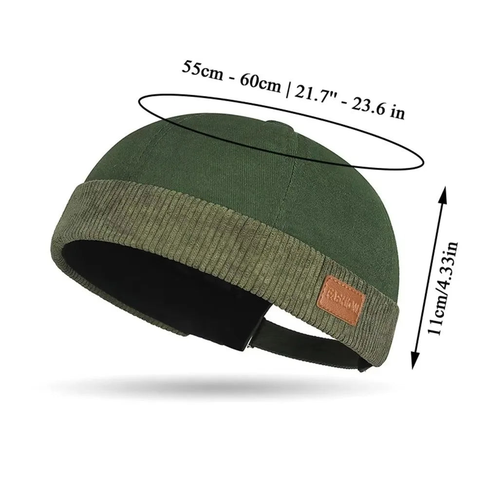 Corduroy Brimless Dome Cap – Adjustable Landlord Hat Brimless Dome Cap PLUSH