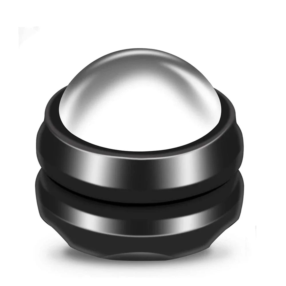Ice & Heat Massage Ball Roller – Full Body Stainless Steel Tool Massage Ball Roller PLUSH BLACK