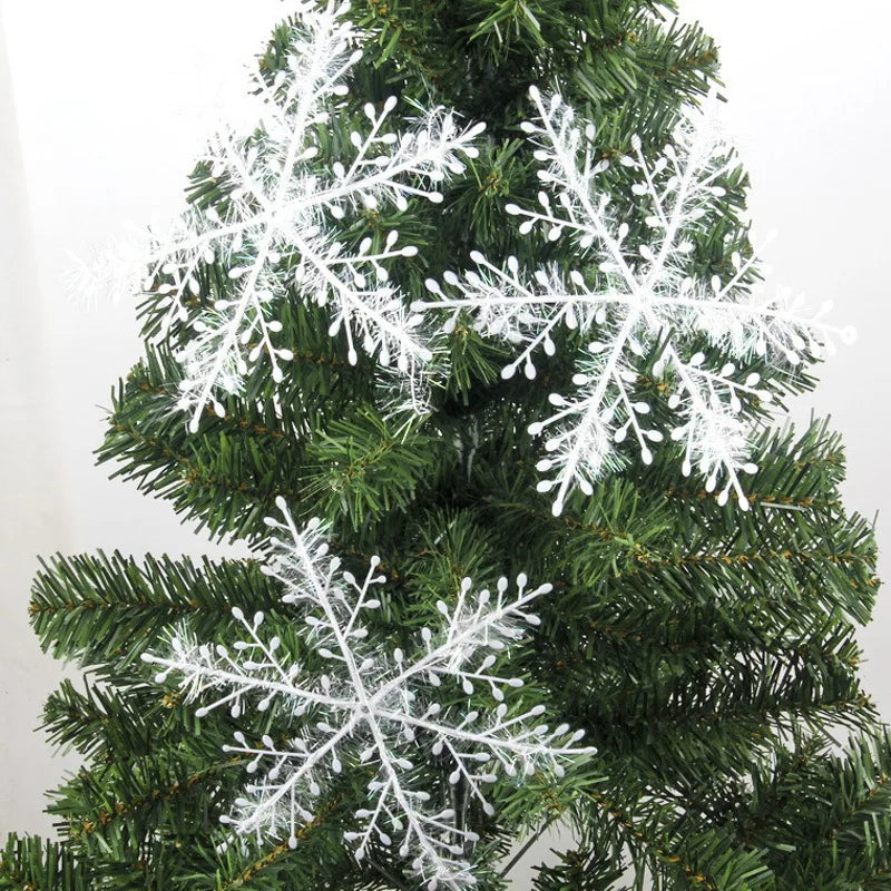 Christmas Snowflake Ornaments – White Hanging Tree Decorations Holiday Tree Ornaments PLUSH
