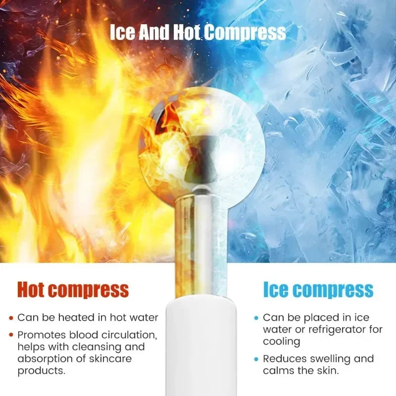 Stainless Steel Facial Ice Globes – Cooling Cryo Massage Sticks Facial Massage Tool PLUSH