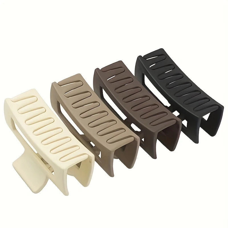 4-Pack Rectangular Hair Clips with Anti-Slip Claws – All Hair Hair Claw Clips PLUSH