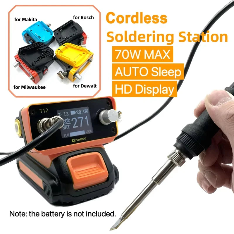 ZWINCKY Cordless T12 Soldering Station – 18V/20V Battery Cordless Soldering Station PLUSH