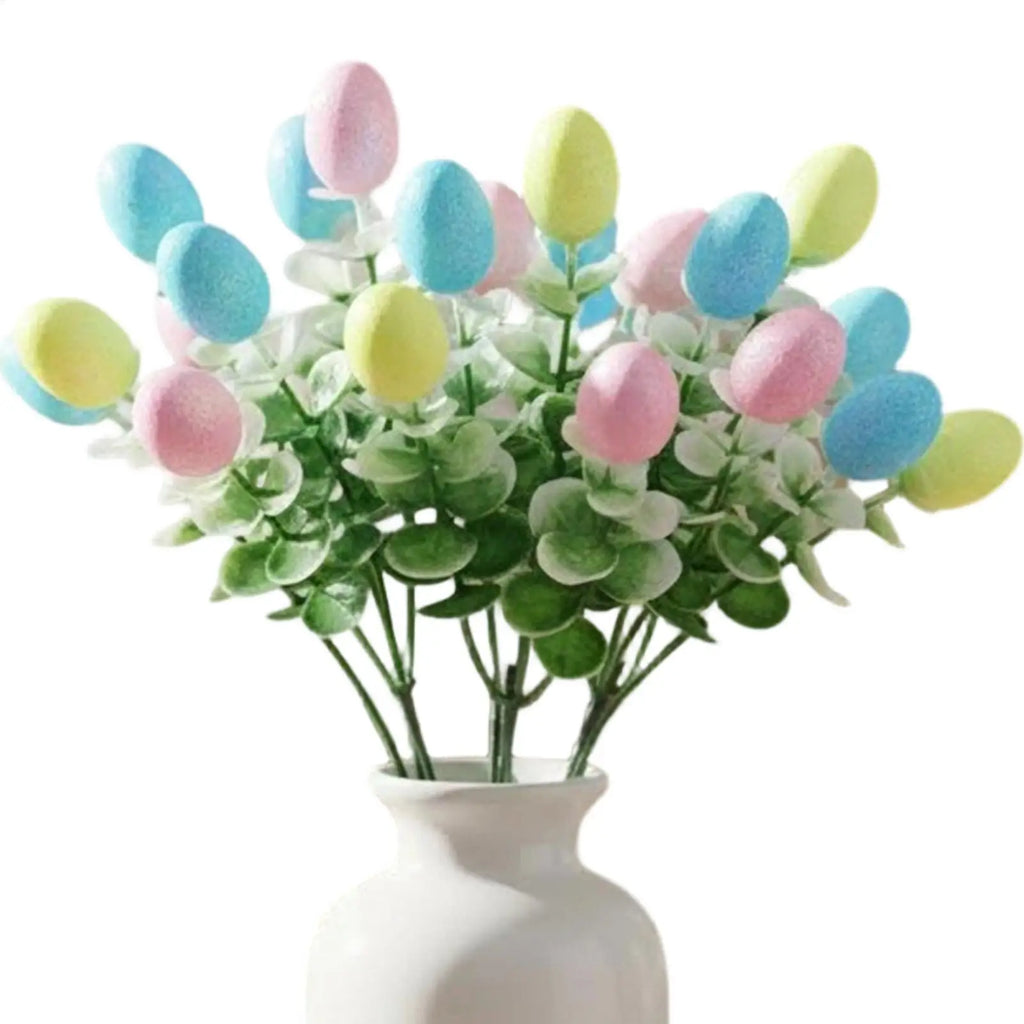 6pcs Easter Egg Branch Stems | Faux Spring Vase Decor DIY Seasonal Faux Stems PLUSH