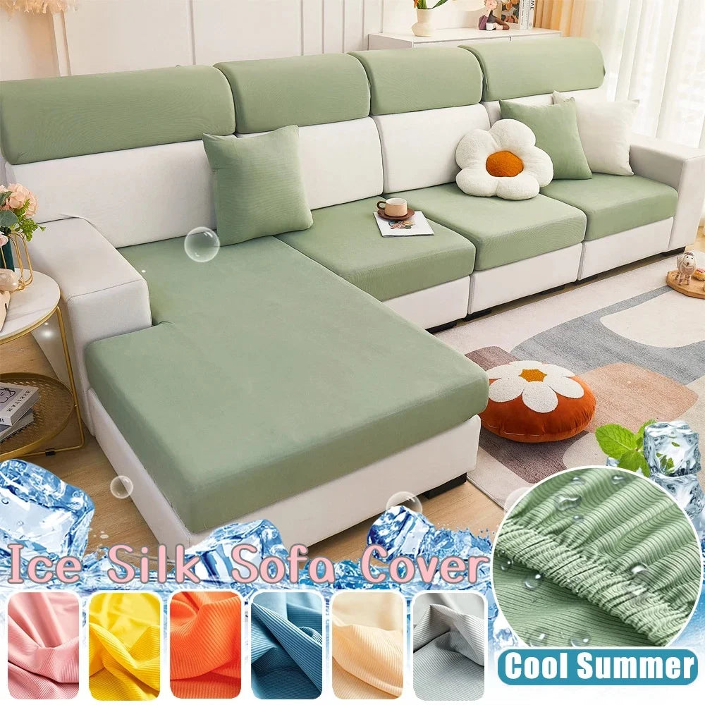 Ice Silk Stretch Sofa Cover – Washable Furniture Protector Sofa Cover PLUSH