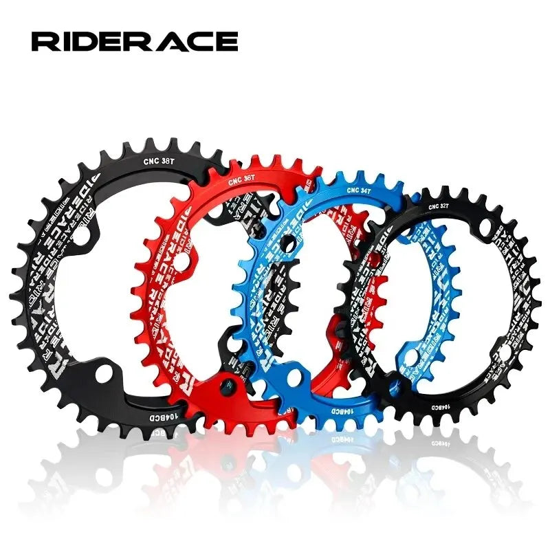 RIDERACE 104BCD Narrow Wide Chainring 32T-38T MTB Single Plate MTB Chainring PLUSH