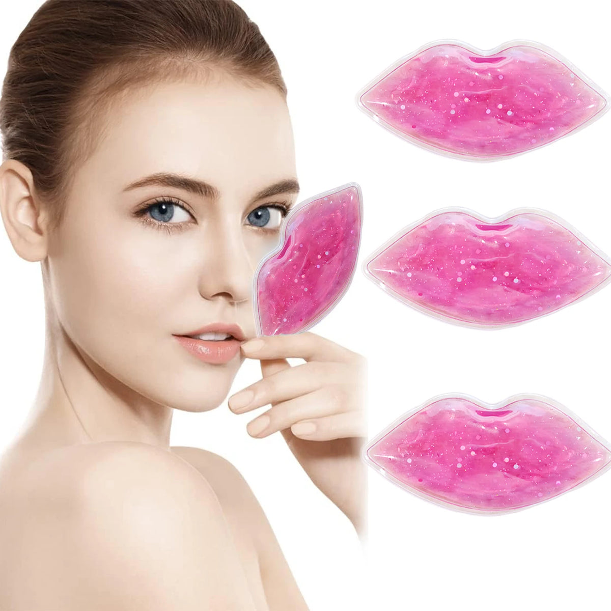 Lip & Eye Gel Ice Pack – Hot Cold Compress for Beauty Care Facial Gel Ice Pack PLUSH