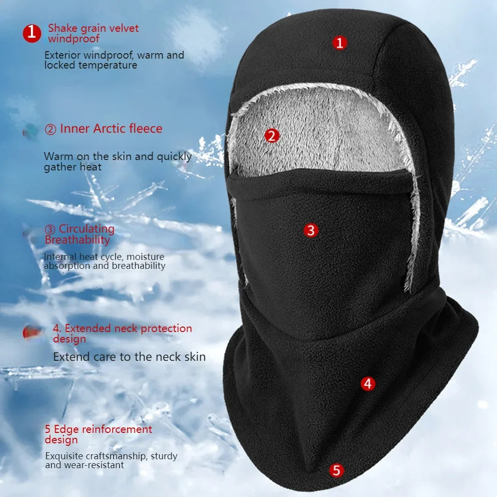 Fleece Lined Balaclava – Windproof Winter Face Mask for Adults Winter Balaclava Mask PLUSH