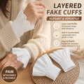 Lace Ruffle Detachable Sleeve Cuffs – Vintage Wrist Accessory Detachable Sleeve Cuffs PLUSH White 10Pairs
