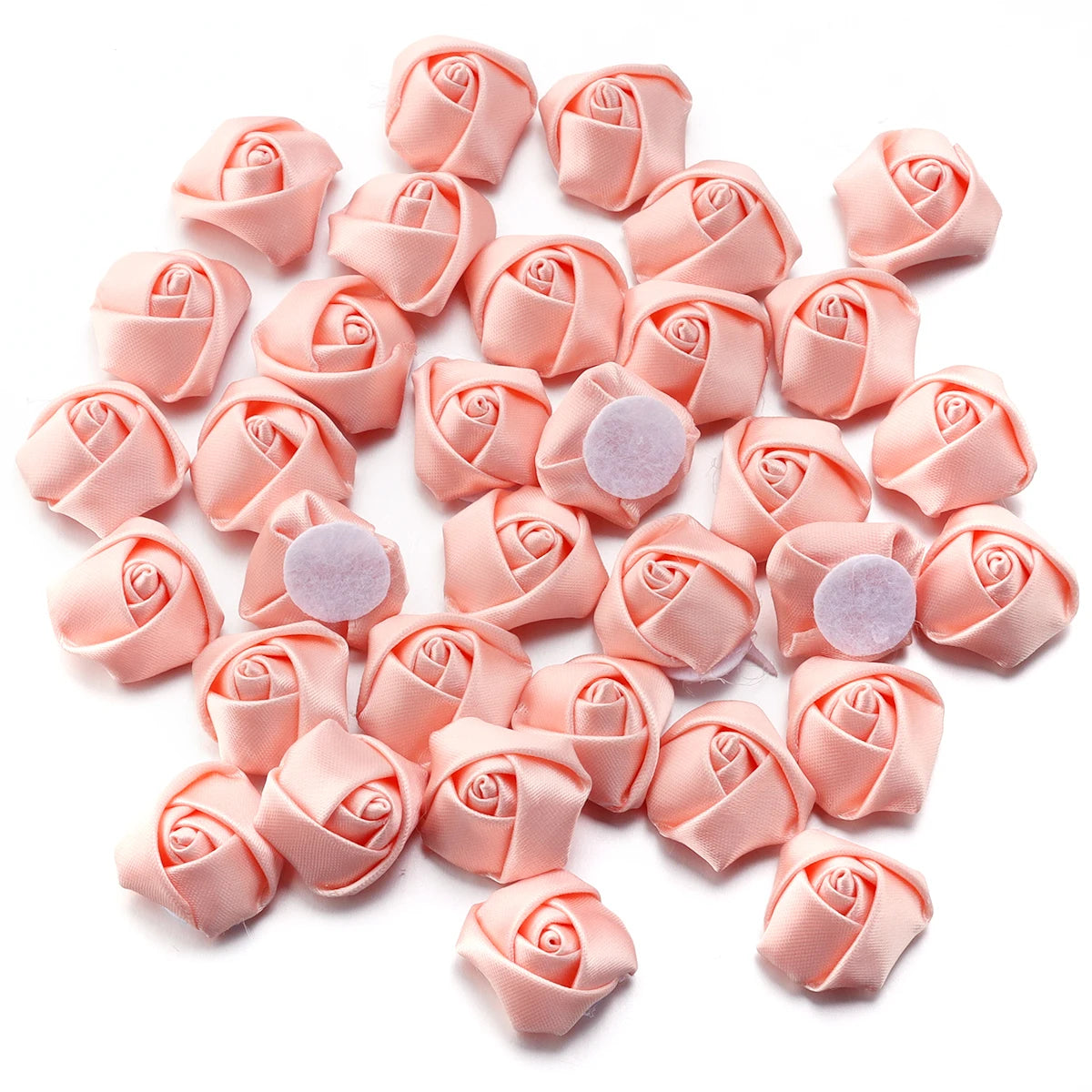 20pcs Mini Ribbon Rose Rosettes for DIY Hair Accessories & Crafts