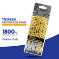 Half Hollow Bike Chain 8/9/10/11 Speed – Mountain & Road Bicycle Chain PLUSH gold-10 speed