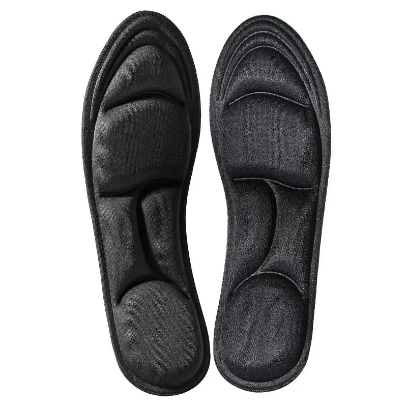 5D Memory Foam Massage Insoles – Breathable Sport Cushion Memory Foam Insoles PLUSH Black EU35-36
