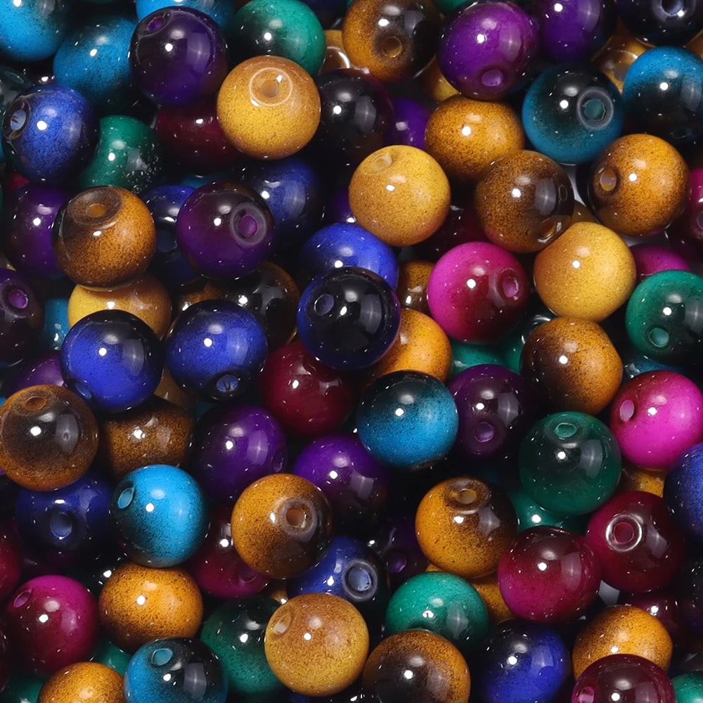 60pcs 8mm Tiger Eye Glass Round Spacer Beads – DIY Jewelry Glass Spacer Beads PLUSH