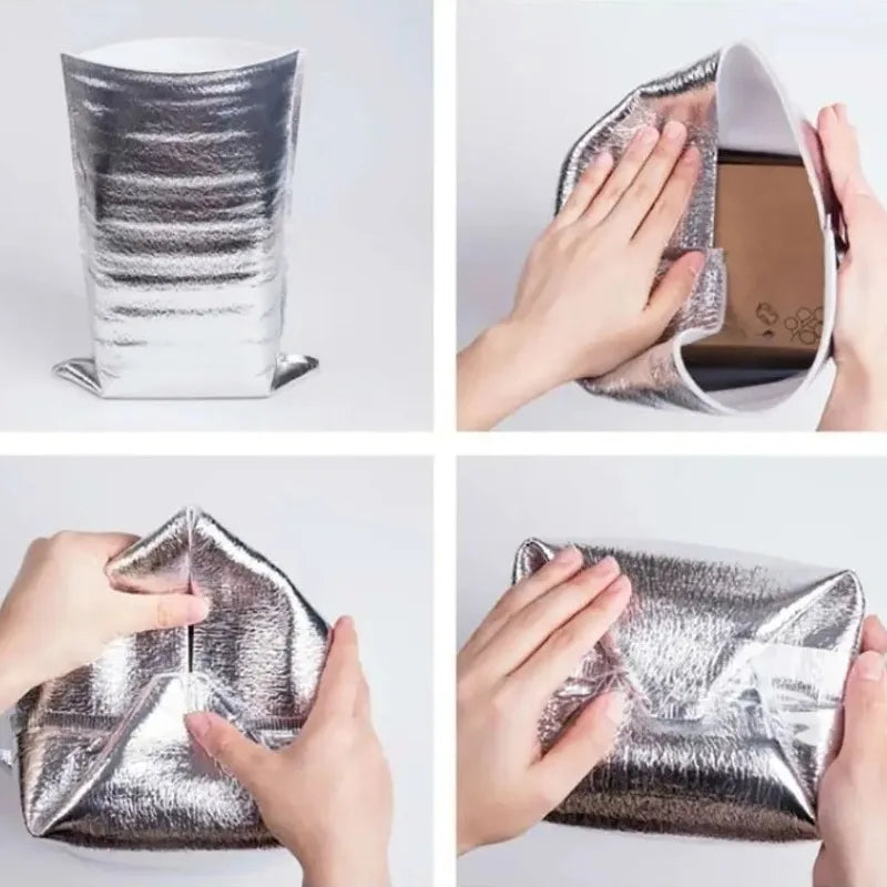 Disposable Aluminum Foil Insulated Cooler Bags – Lunch & Picnic Insulated Cooler Bag PLUSH