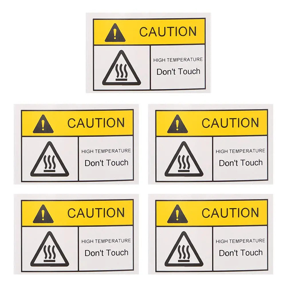 Hot Surface Warning Labels – 5 Sheets Safety Stickers Safety Warning Labels PLUSH