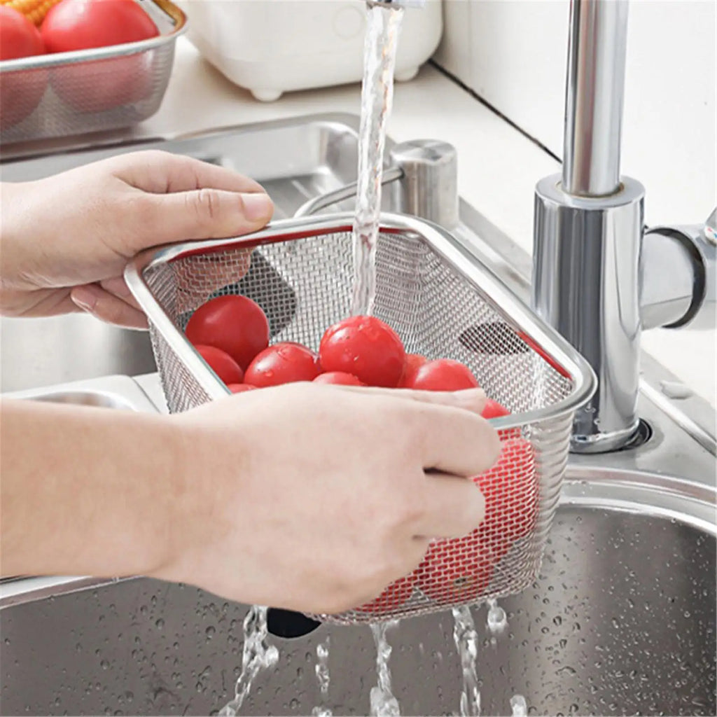 Stainless Steel Rectangle Mesh Basket Strainer & Colander Mesh Colander Strainer PLUSH