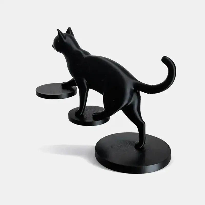 3D Printed Cat Sculpture – Modern Leaping Design Home Décor Cat Sculpture Ornament PLUSH