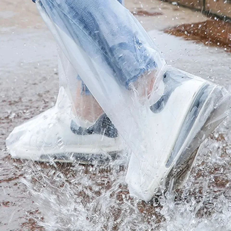 Long Disposable Waterproof Shoe Covers – Non-Slip Rain Boot Disposable Shoe Covers PLUSH