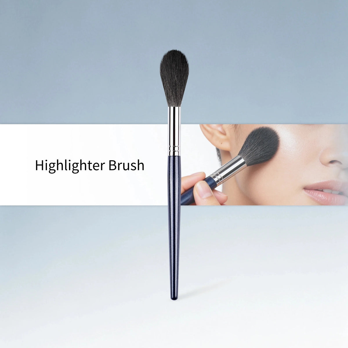 PLUSH Galaxy Goat Hair Tapered Highlighter Makeup Brush Highlighter Makeup Brush PLUSH Blue