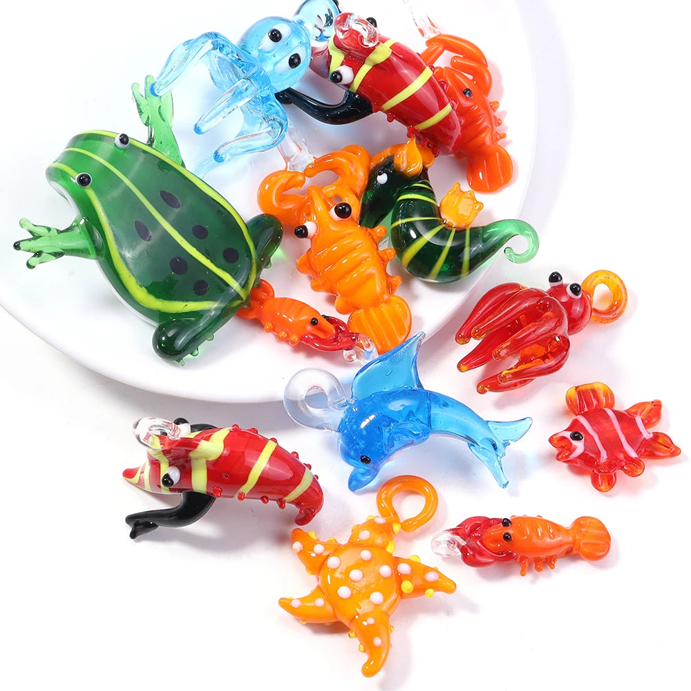 3D Ocean Animal Glass Pendant – DIY Bracelet & Keychain Charm Glass Charm Pendant PLUSH
