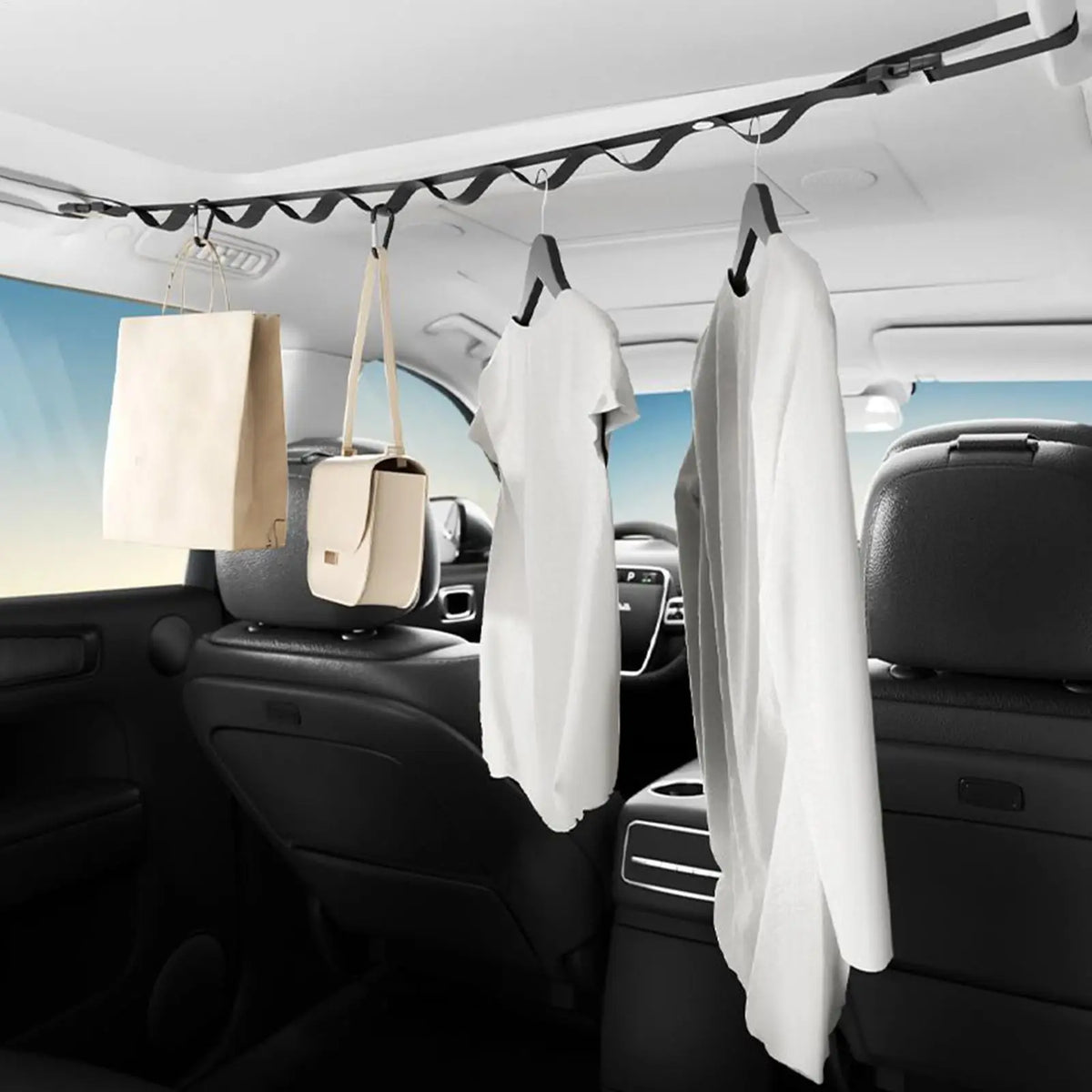 Portable Car Clothesline Hanger – Adjustable Travel Rope Car Travel Organizer PLUSH