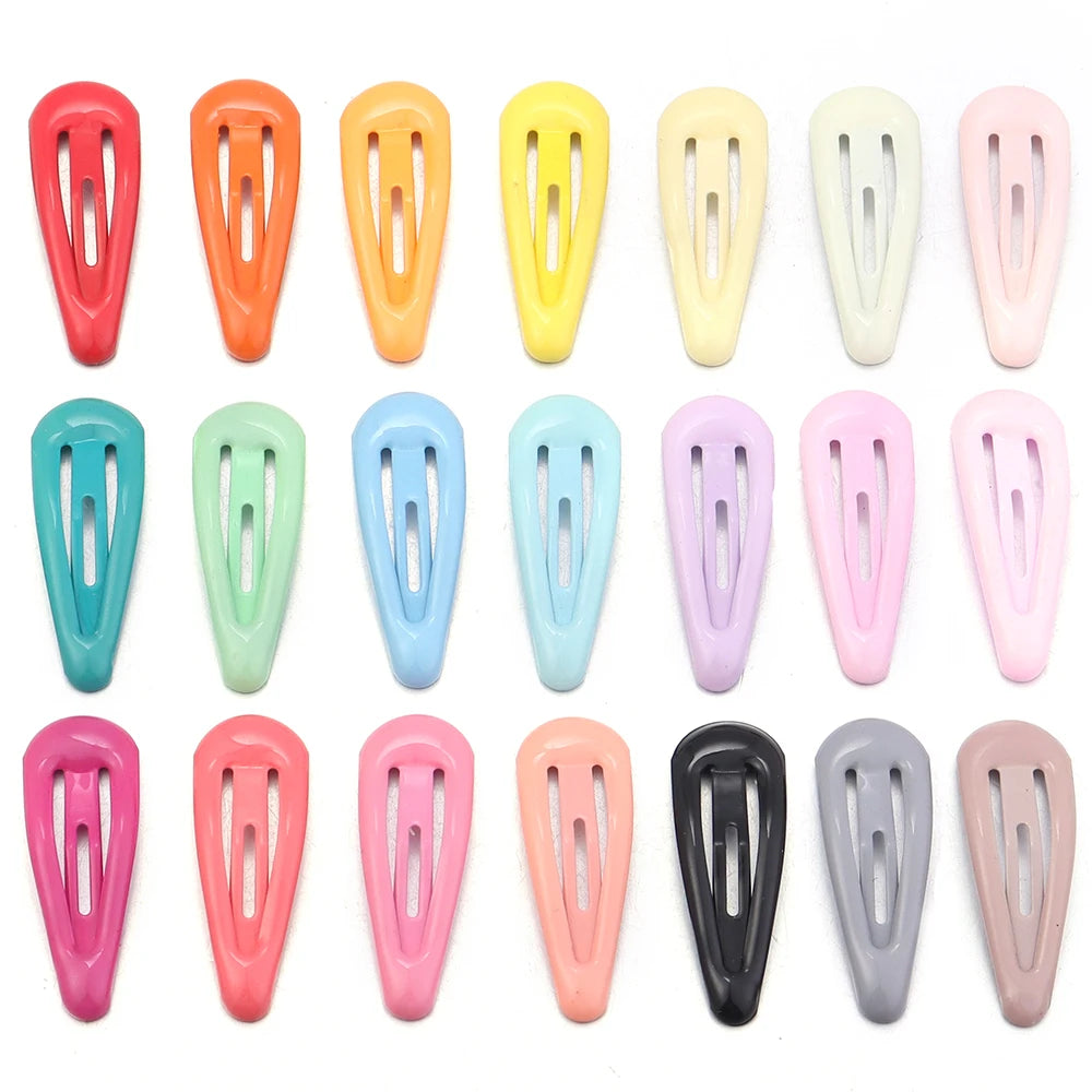 60pcs Y2K Mini Metal Waterdrop BB Hair Clips Snap Barrettes Hair Clips Set PLUSH