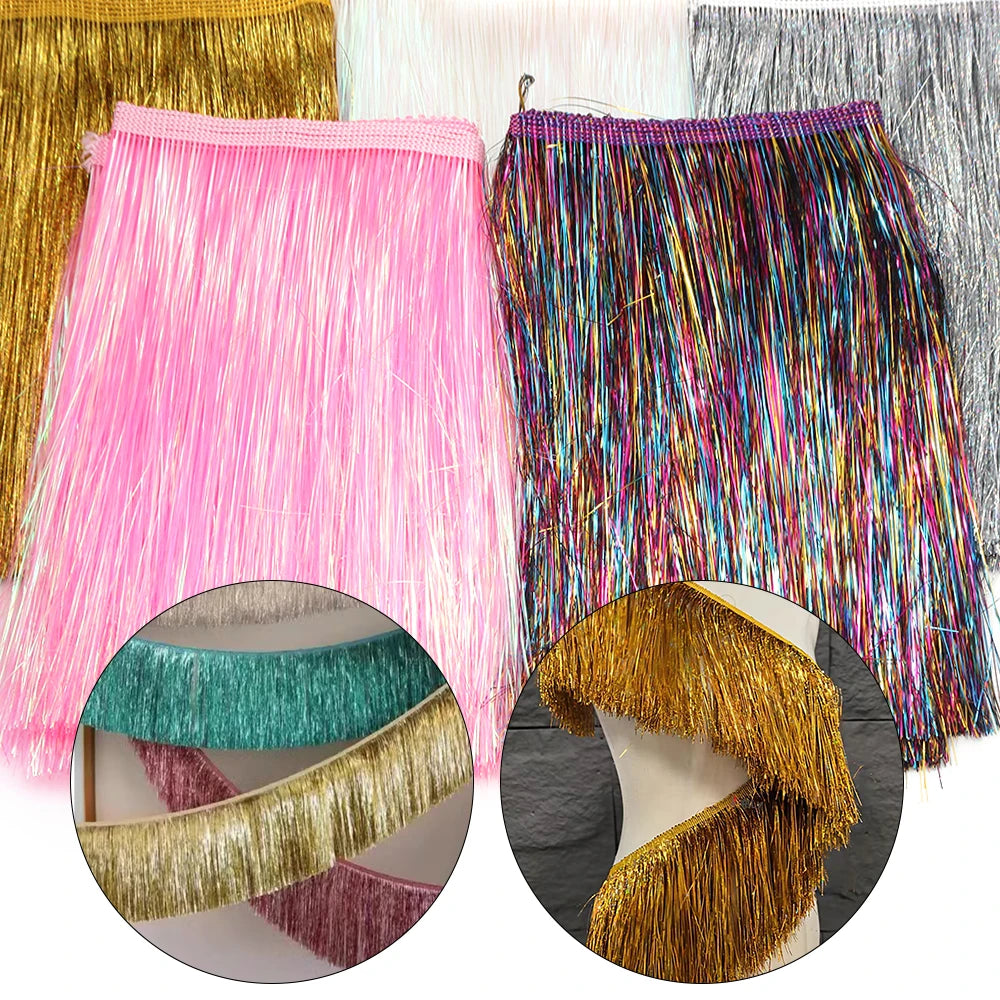 20cm Colorful Plastic Tassel Fringe – Hula Party DIY Décor 1 Yard Party Tassel Trim PLUSH
