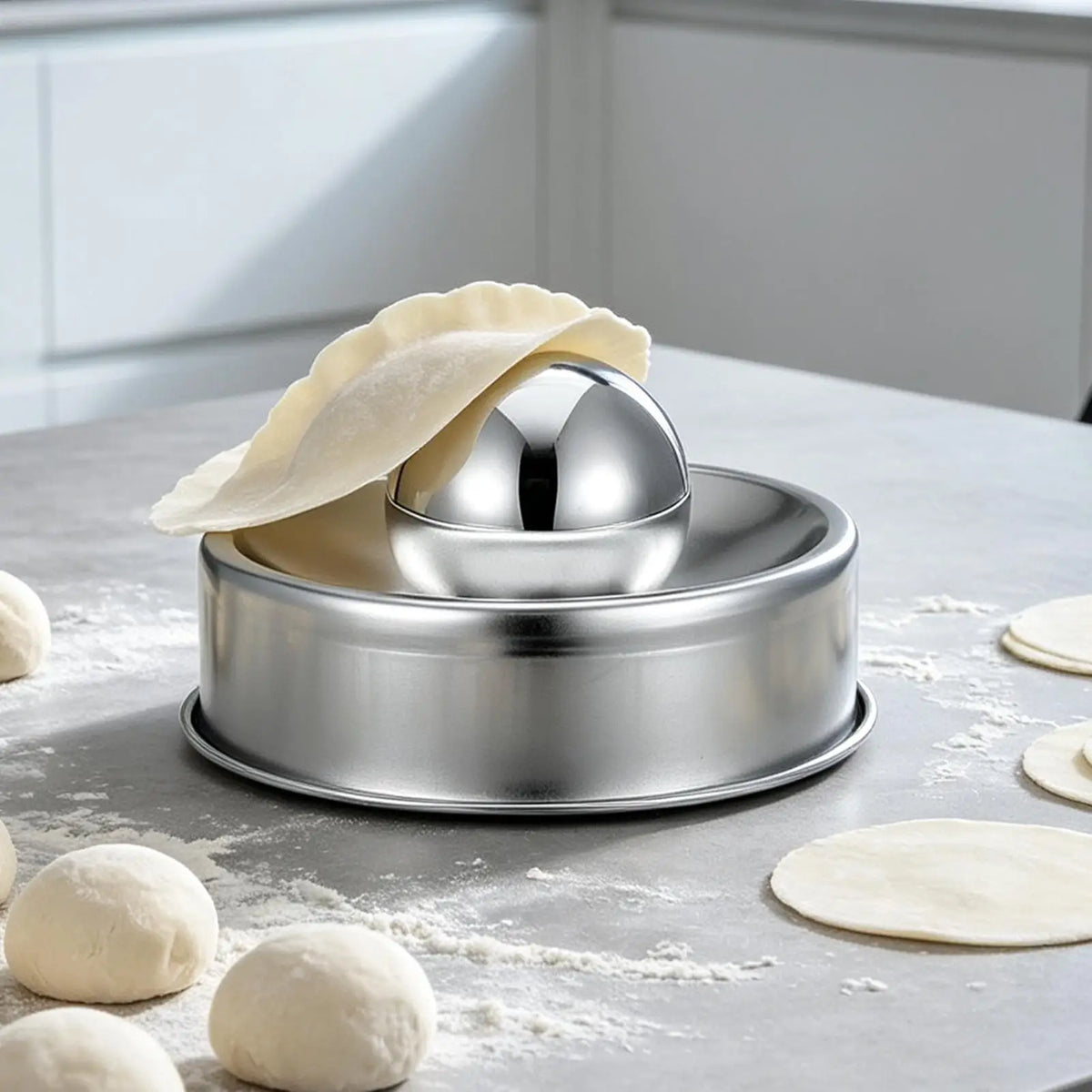 Stainless Steel Dumpling Skin Press & Dough Wrapper Mold Dumpling Wrapper Press PLUSH