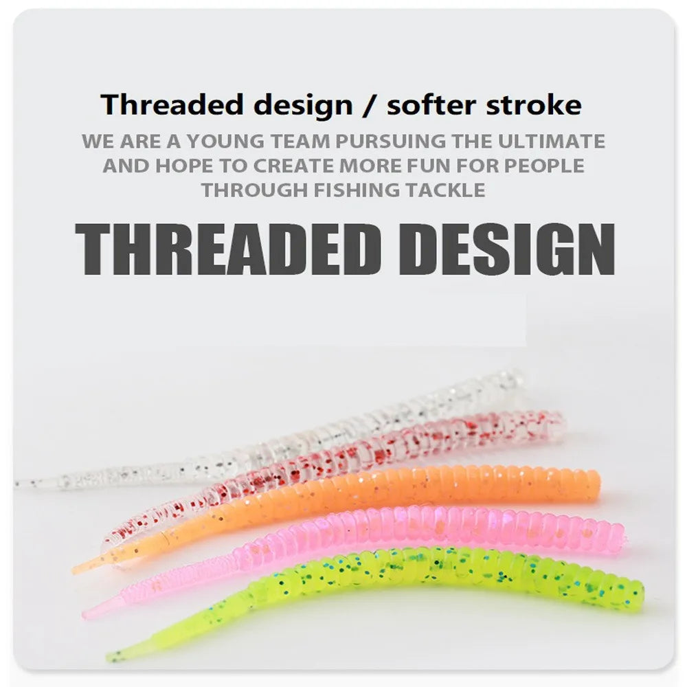 Silicone Screw Worm Soft Fishing Lures 20pcs – Slow Sink Bait Soft Fishing Lures PLUSH
