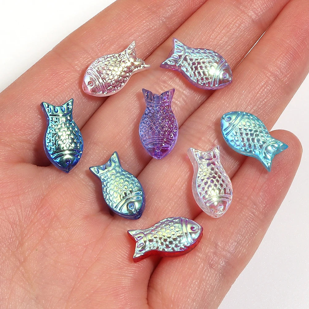 30pcs Fish Glass Spacer Beads Clear AB Color – DIY Jewelry Glass Spacer Beads PLUSH