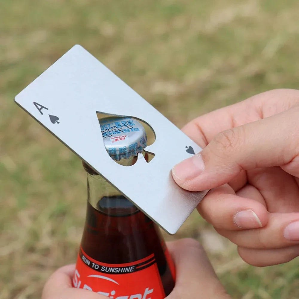 Stainless Steel Credit Card Bottle Opener – Spades Design Bottle Opener PLUSH
