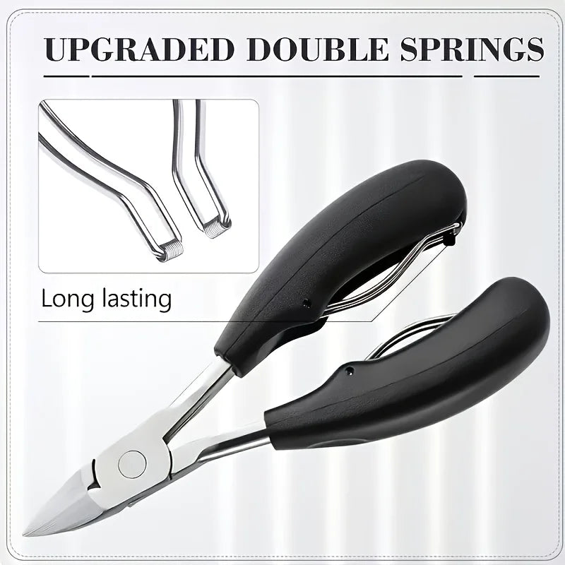 Ouriner Black Stainless Steel Cuticle Nipper & Nail Clipper Nail Manicure Set PLUSH