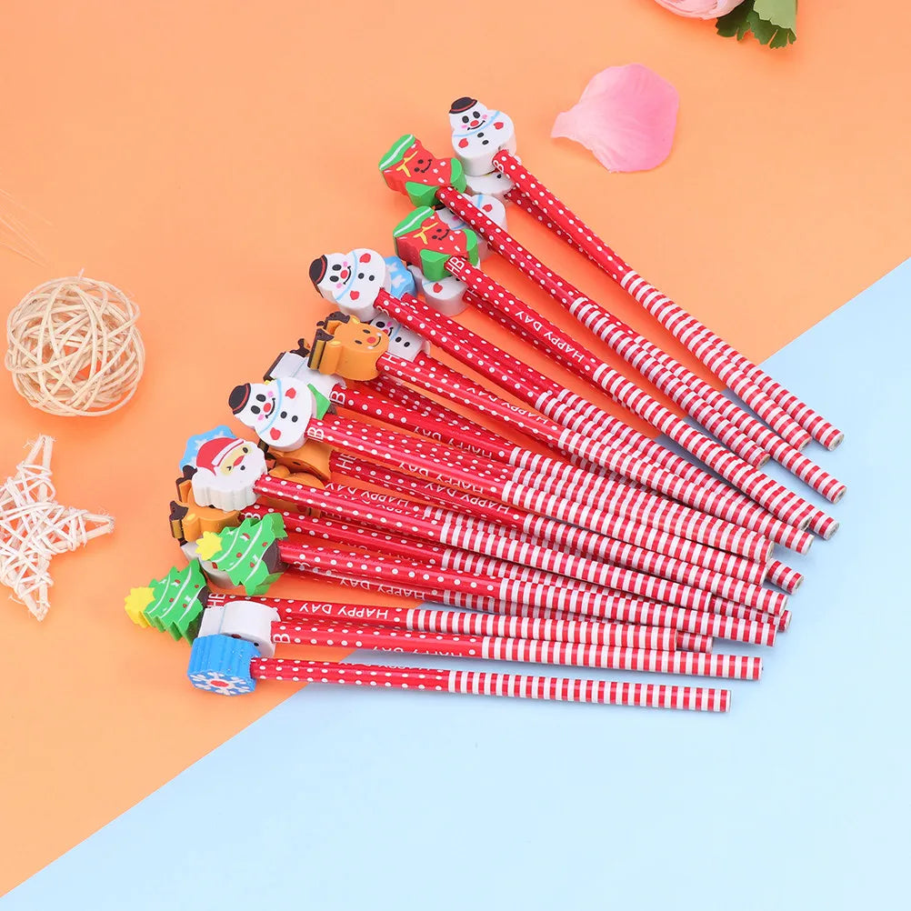 40pcs Holiday HB Pencils with Erasers – Halloween & Christmas Holiday Pencil Set PLUSH
