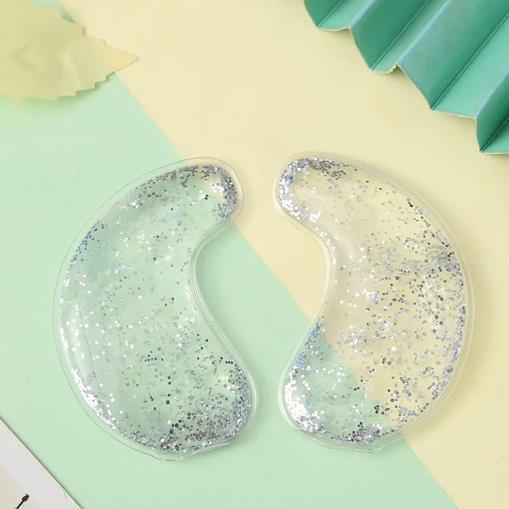 Reusable Hot & Cold Gel Eye Mask – Cooling Ice Eye Patches Gel Eye Mask PLUSH Silvery