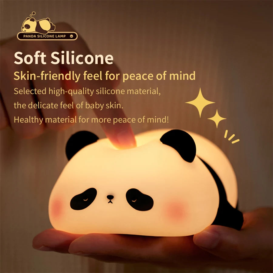 Panda Night Light LED Touch Lamp – USB Rechargeable, 3 Levels LED Night Light PLUSH