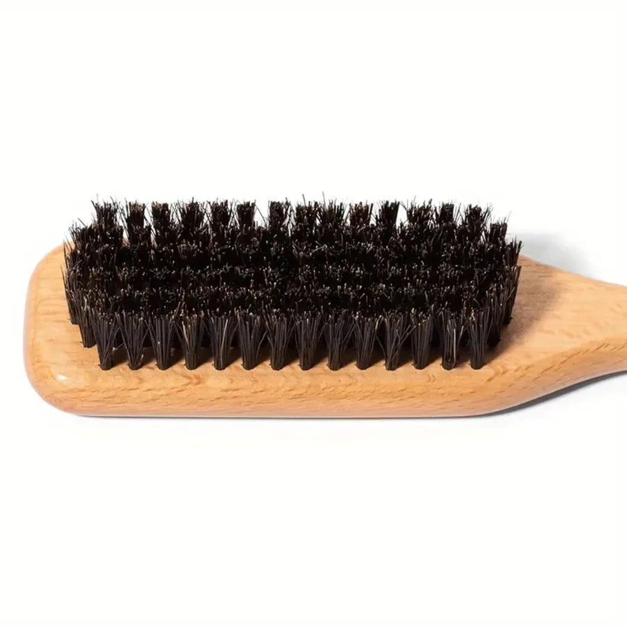 Boar Bristle Slick Back Hair Brush – Ponytail, Bun & Edge Control Hair Styling Brush PLUSH