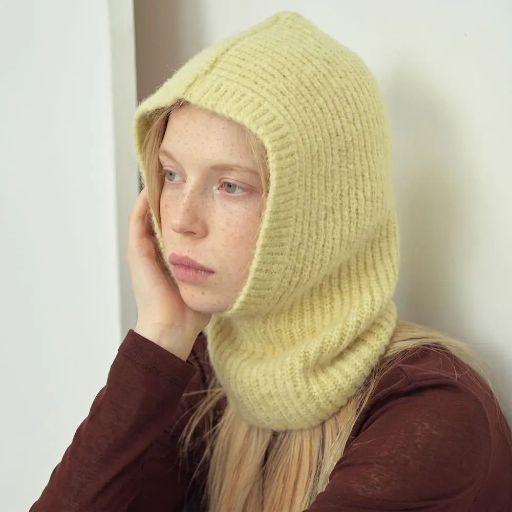 Women's Knit Balaclava Earflap Hat – Warm Alpaca Wool Blend Balaclava Earflap Hat PLUSH